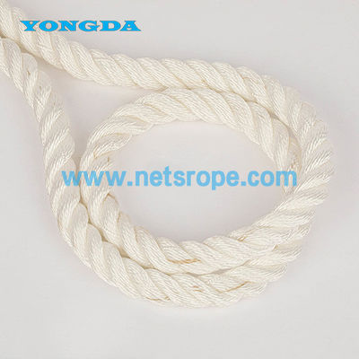 4 mm 3 fils de corde de nylon blanche torsadée avec corde en plastique pour la pêche au fond/la pêche pélagique/le chalutage/le levage de bouées