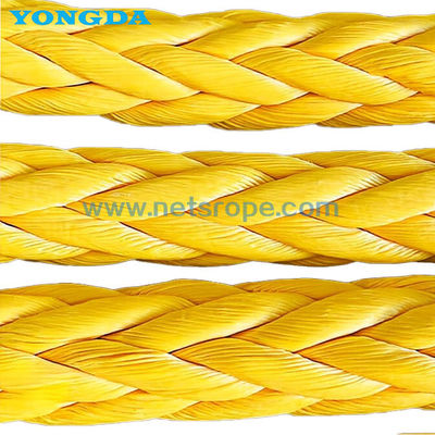 12 lignes d'amarrage de quai UHMWPE à fibres anti-torsion utilisant du tissu creux pour l'amarrage/le remorquage/l'amarrage