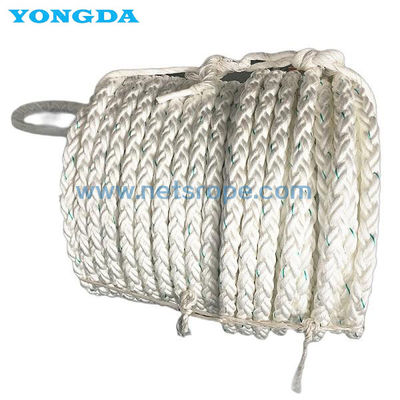 Corde tressée de haute résistance de fibre de polyester et de polyoléfine d'ISO10556 8-Strand double